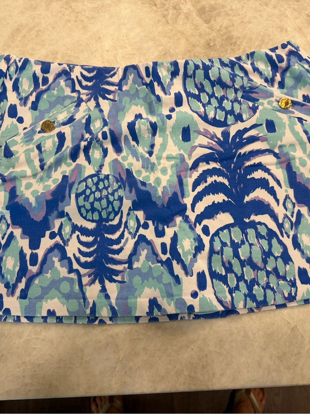 Lilly Pulitzer Printed Skort — Aqua, Blue & Purple XL